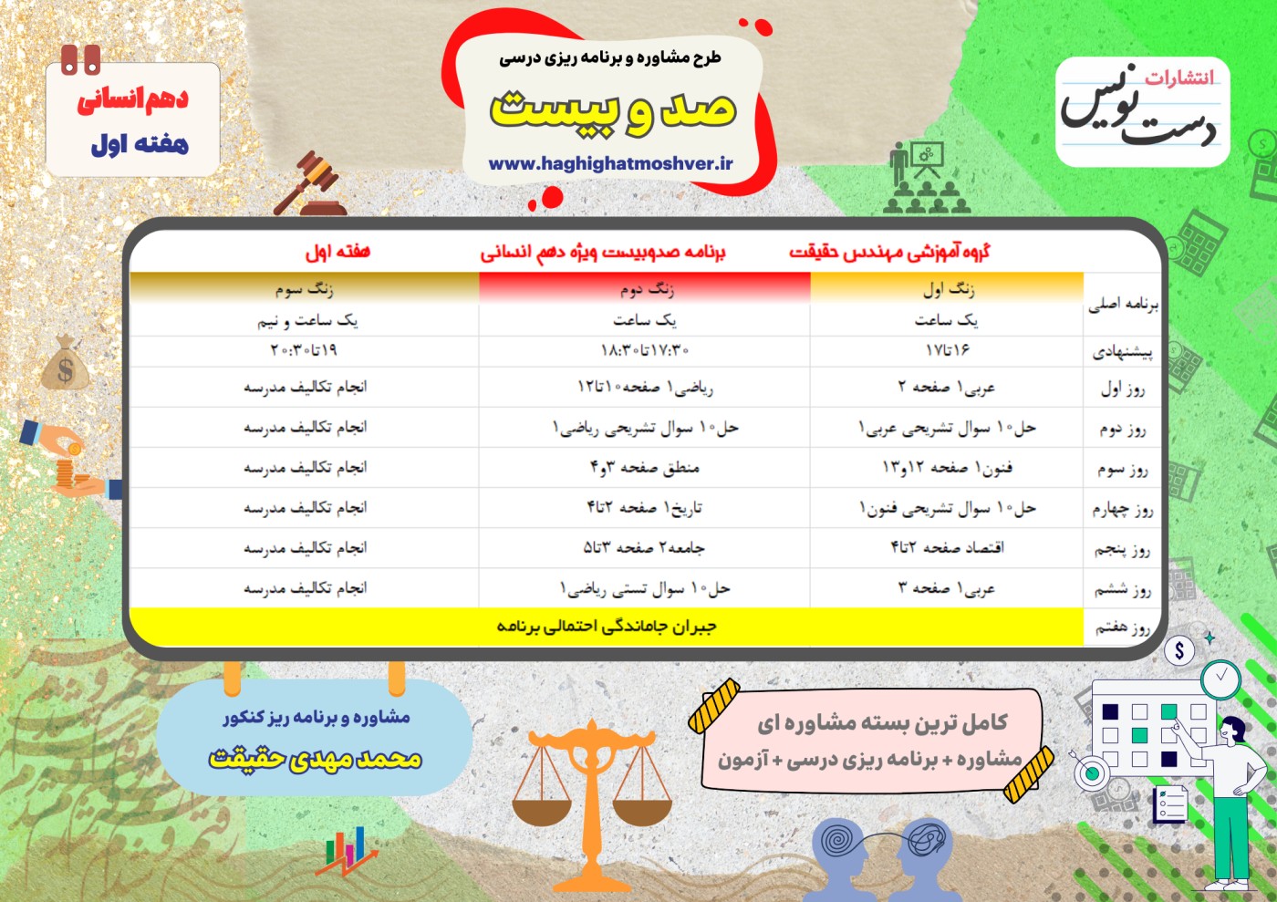 برنامه ریزی درسی دهم انسانی