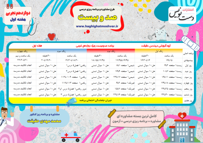 برنامه ریزی دوازدهم تجربی