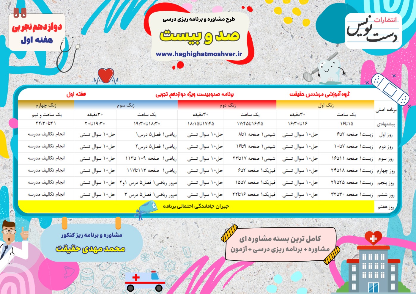 برنامه ریزی درسی دوازدهم تجربی