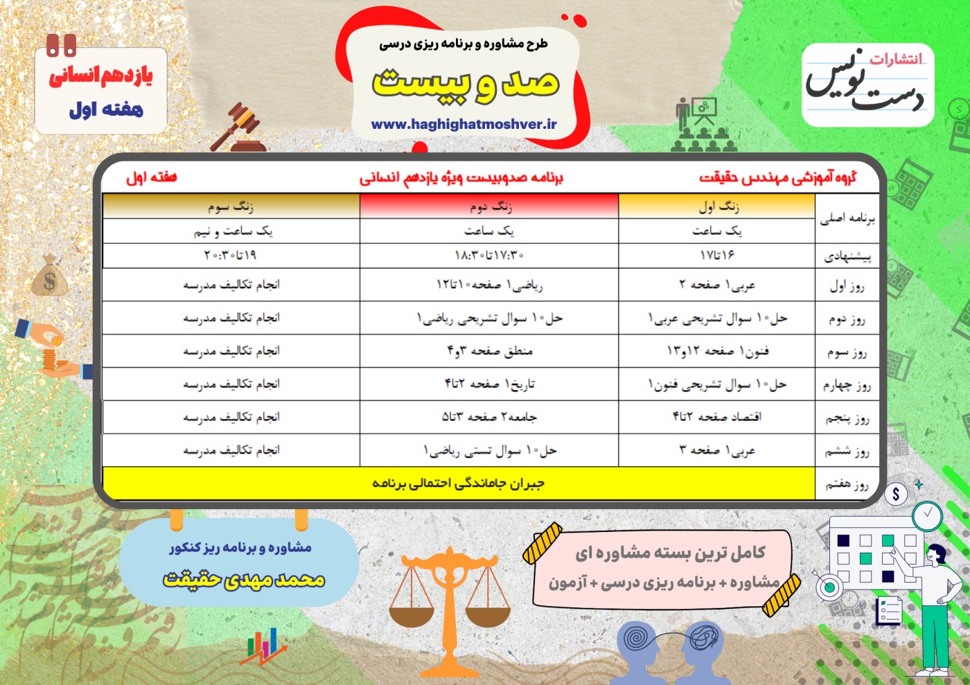 برنامه ریزی درسی یازدهم انسانی